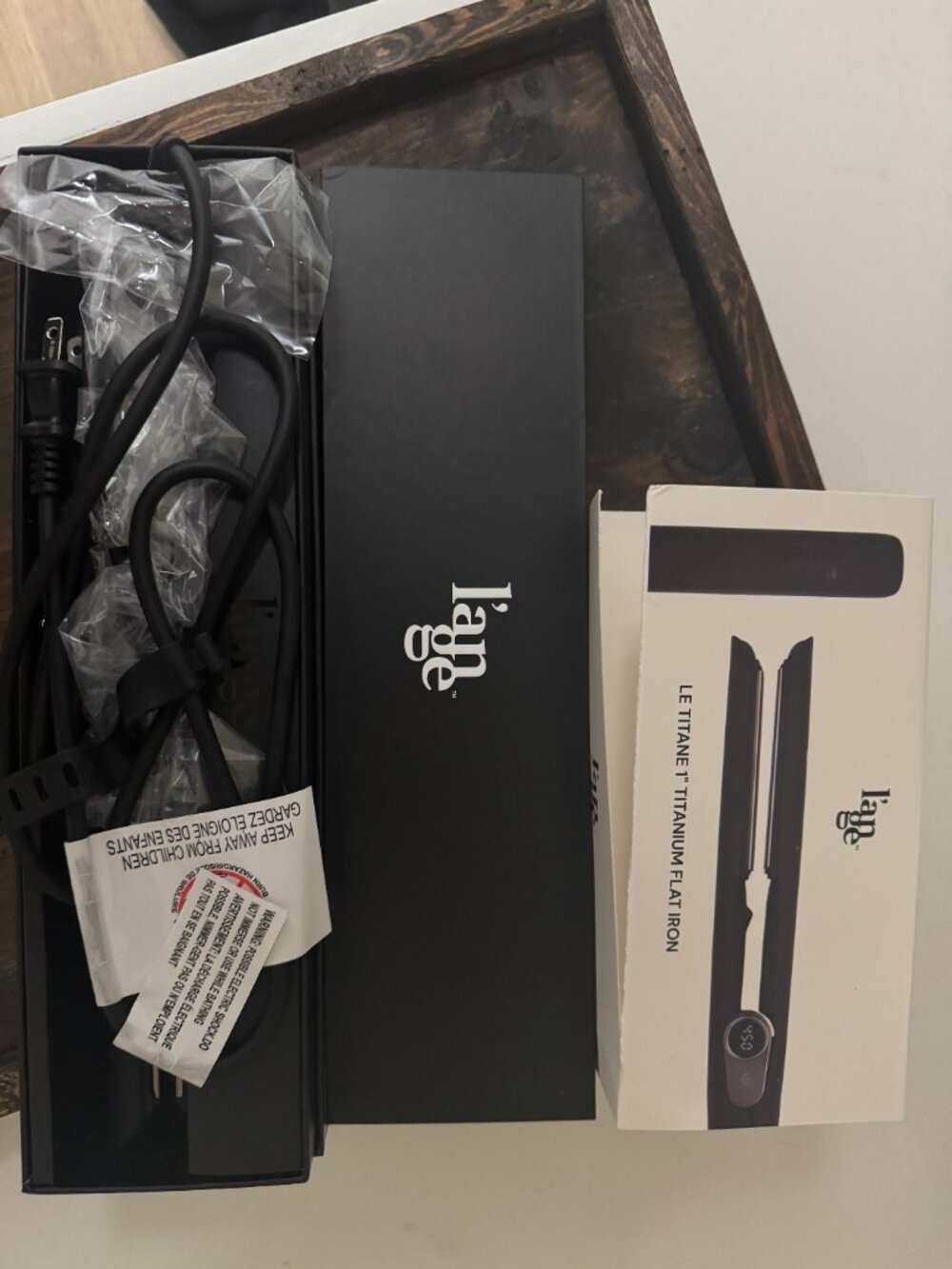 L’ange Le Titane 1” Titanium Flat Iron Black - Picture 2 of 3